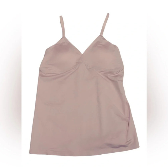 NWT 2 x Simons padded blush silky v neck spaghetti strap camisole tank M - Picture 2 of 3